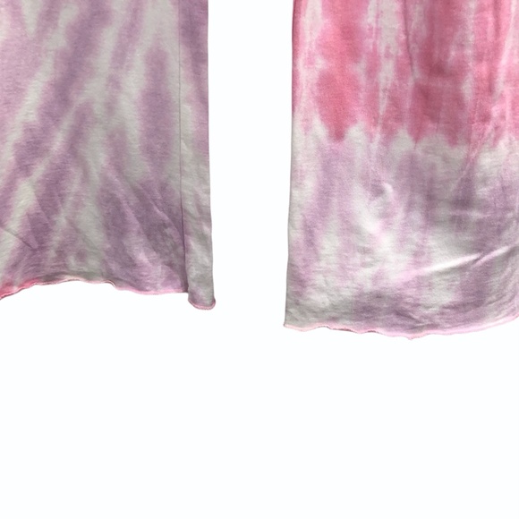 CHEWY PINK/PURPLE/WHITE TIE DYE WIDE LEG LOUNGE PANTS SIZE LARGE - Picture 3 of 11
